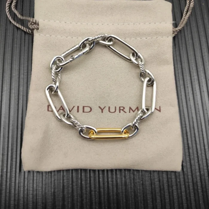 David Yurman 9.8mm Gold and Silver Lexington Chain Bracelet