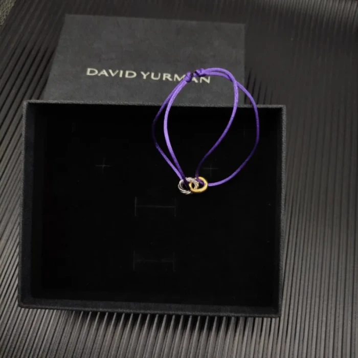 David Yurman Purple Double Ring Nylon Cord Bracelet