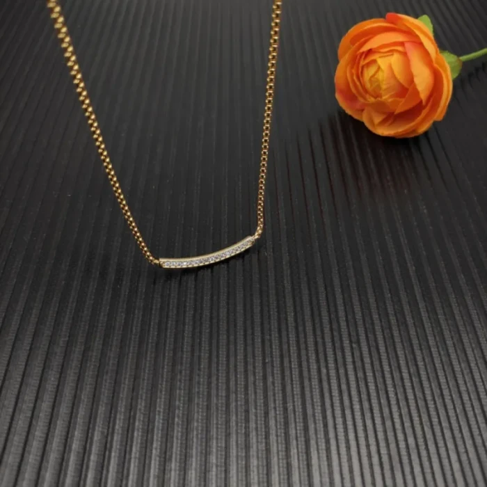 David Yurman 1.7mm Pavé Bar White Diamond Necklace