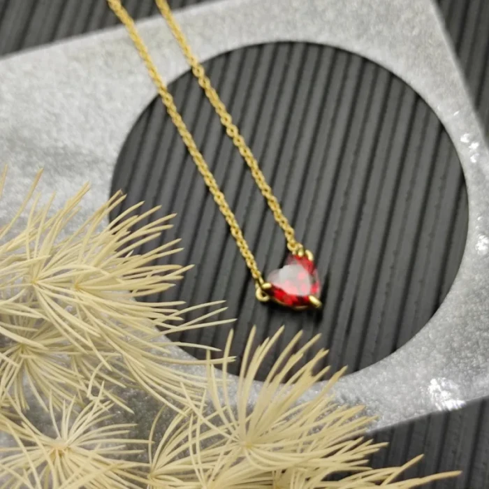 David Yurman 8mm Ruby Heart Diamond Pendant Necklace