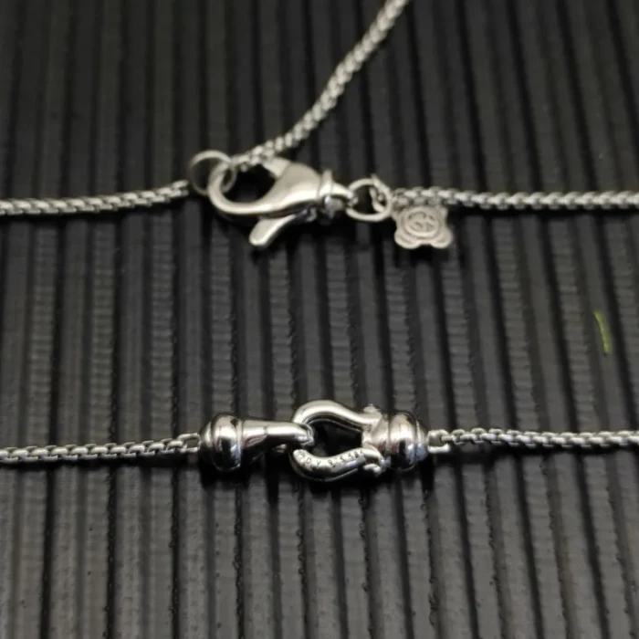 David Yurman Gold and Silver 16.2mm Small Link Pendant Necklace