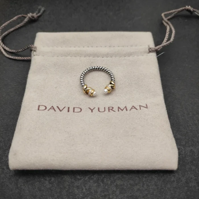 David Yurman Pearl Twisted Cable Wrap Ring