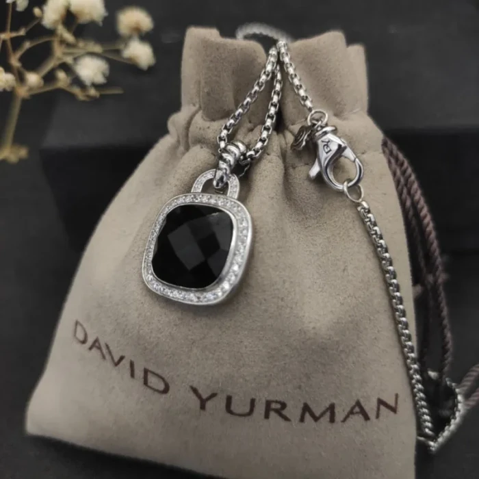 David Yurman 14mm Square-Cut Black Diamond Statement Necklace