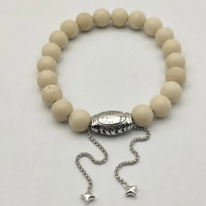 David Yurman 8mm Stretch White Howlite Bracelet