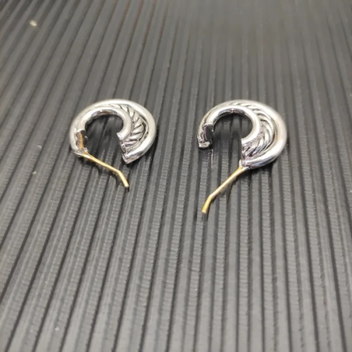 David Yurman Sterling Silver 21×20mm Interlocking Triple Hoop Earrings
