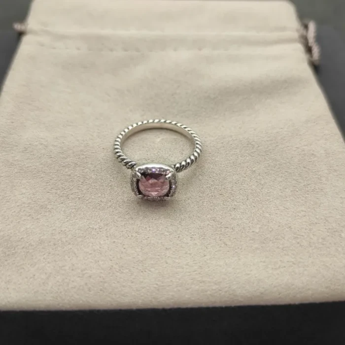 David Yurman Four-Prong Square Purple Diamond Ring