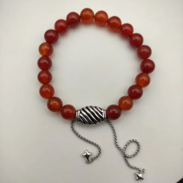 David Yurman 8mm Stretch Red Agate Bracelet
