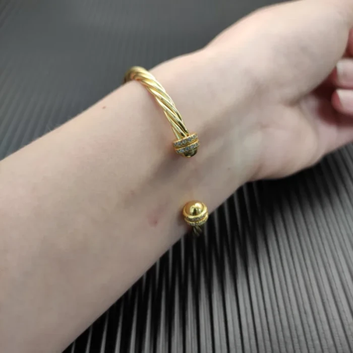 David Yurman Gold 4mm Helena Bracelet, Fits Wrist Sizes 16–20cm