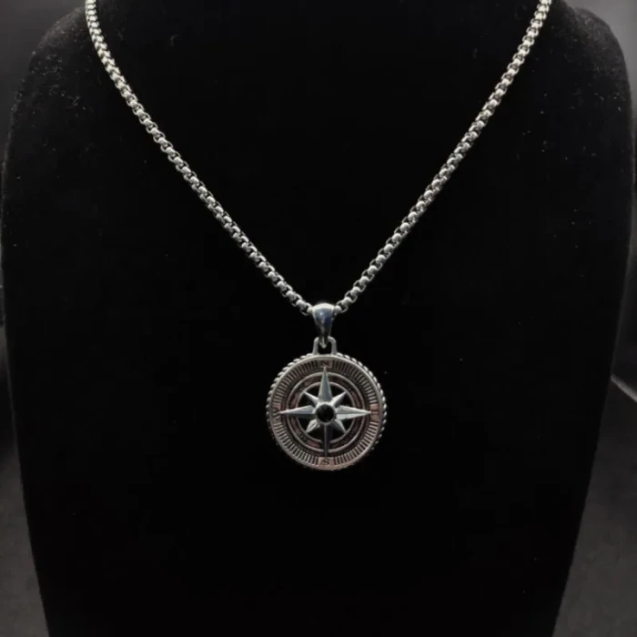 David Yurman Compass Black Diamond Pendant Necklace