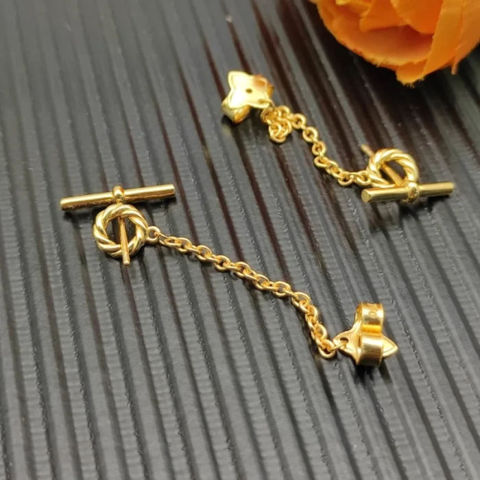 David Yurman Gold 38.2mm Petite Chain Link Earrings