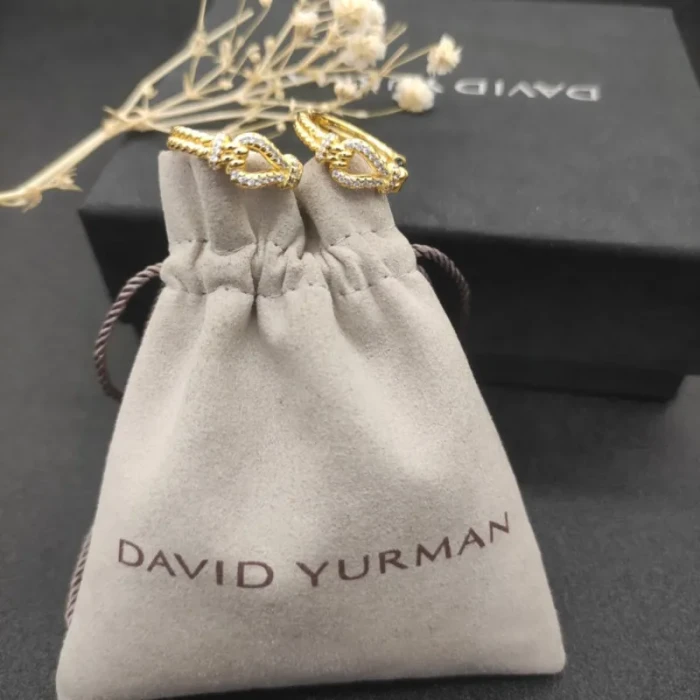 David Yurman Gold-Tone Cable Hoop Earrings