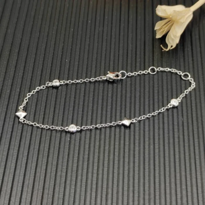 David Yurman Sterling Silver Small Modern Pavé Diamond Bracelet
