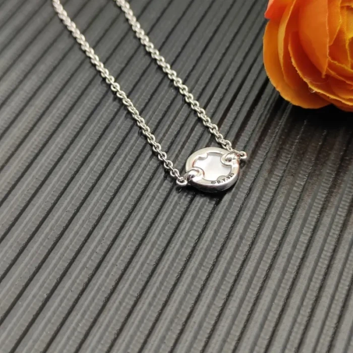 David Yurman Sterling Silver Pavé Mother of Pearl Round Charm Bracelet