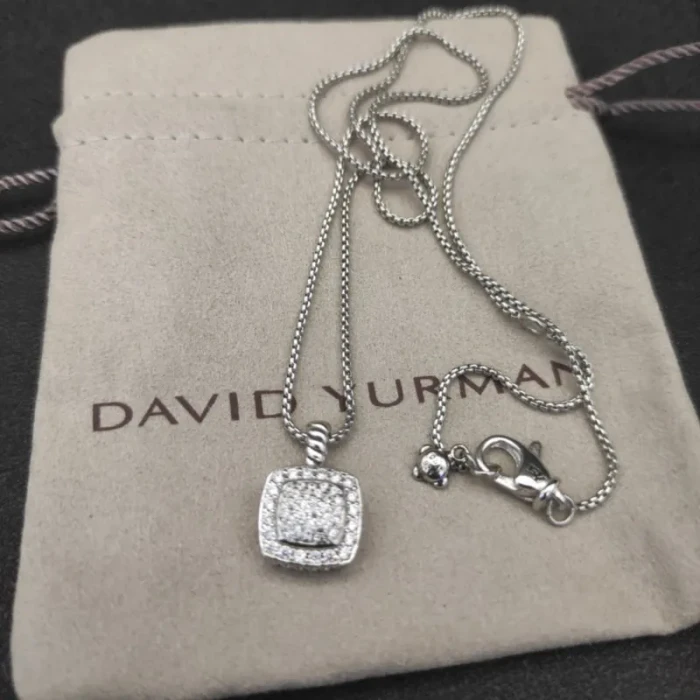David Yurman 7mm Cushion-Cut Fully Pavé Diamond Necklace