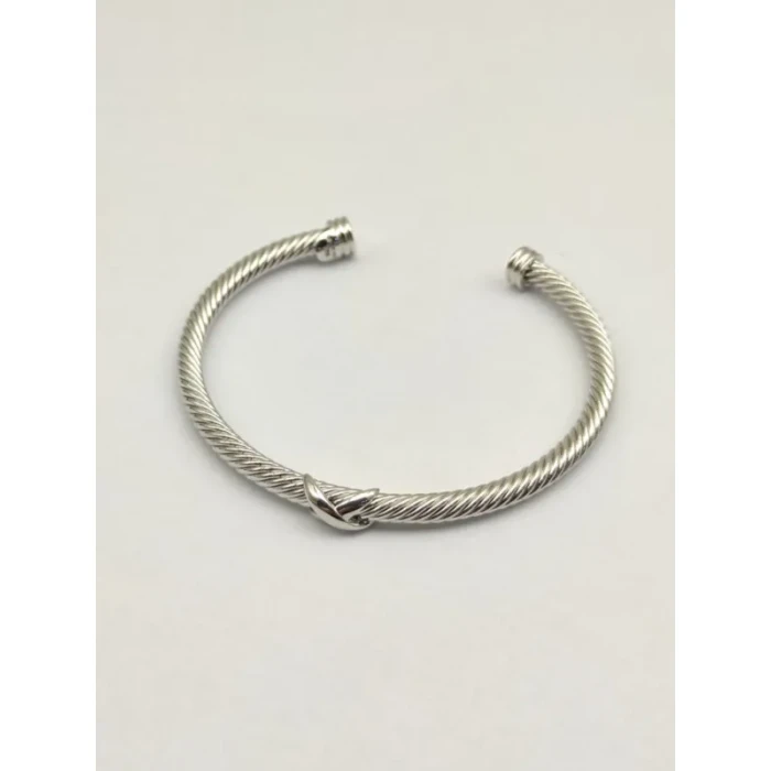 David Yurman 4mm Silver Single X Bracelet