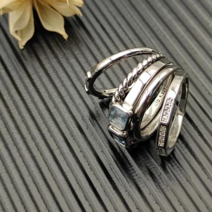 David Yurman 15mm Five-Row Connected Sapphire Ring