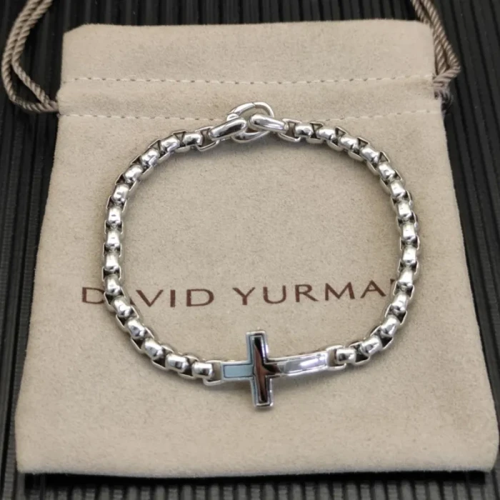 David Yurman 5mm Box Chain Cross Bracelet