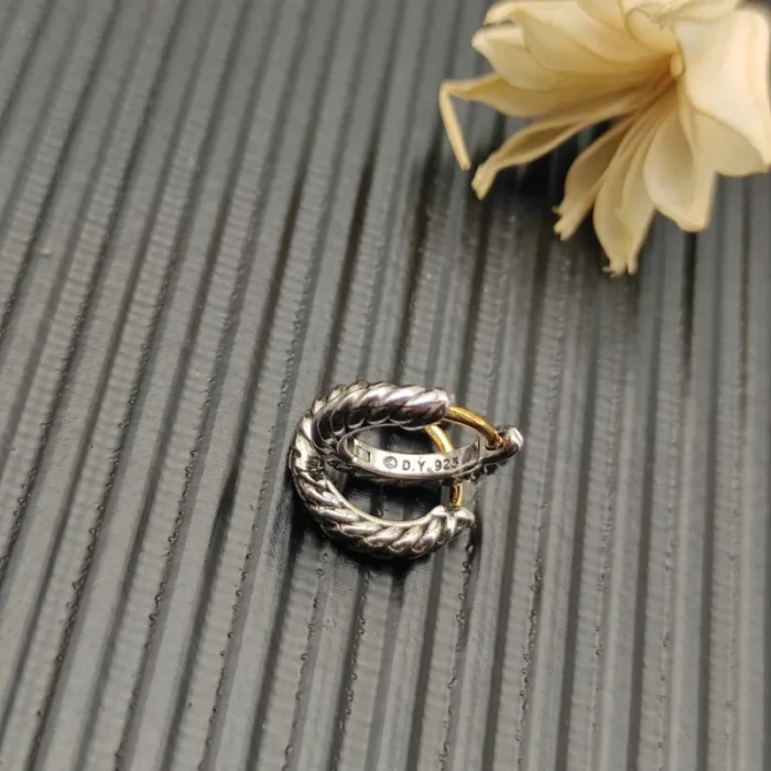 David Yurman Silver 11mm Cable Mini Hoop Earrings