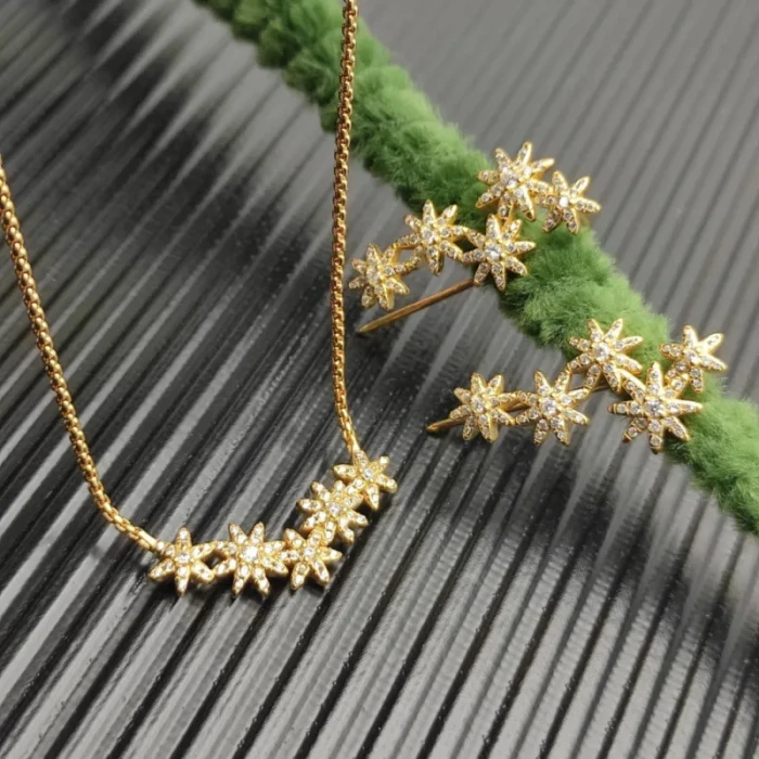 David Yurman Gold Starburst Climber Earrings