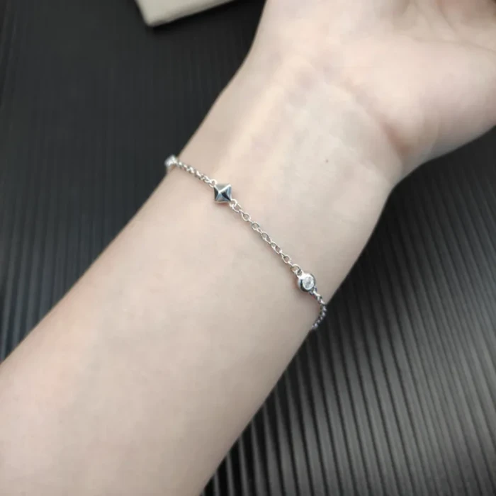 David Yurman Sterling Silver Small Modern Pavé Diamond Bracelet