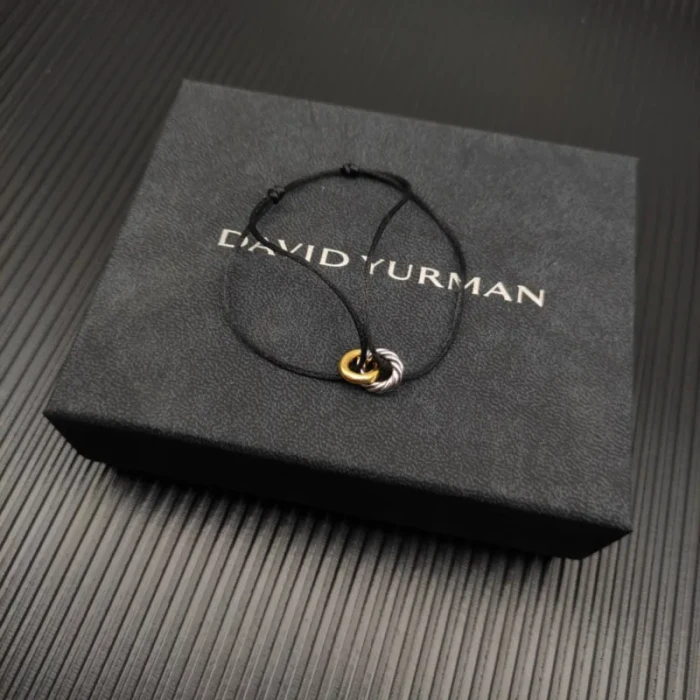 David Yurman Black Double Ring Nylon Cord Bracelet