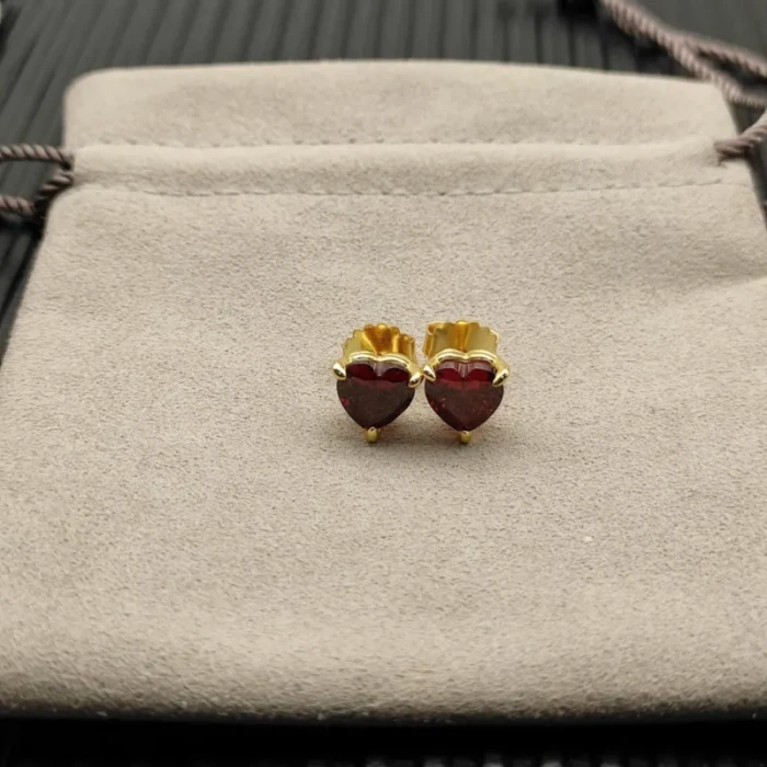 David Yurman 8mm Ruby Heart Stud Earrings