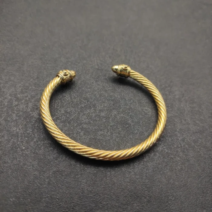 David Yurman 5mm Gold Colorful Enamel Cuff Bracelet, Fits Wrist Size 16cm - 20cm