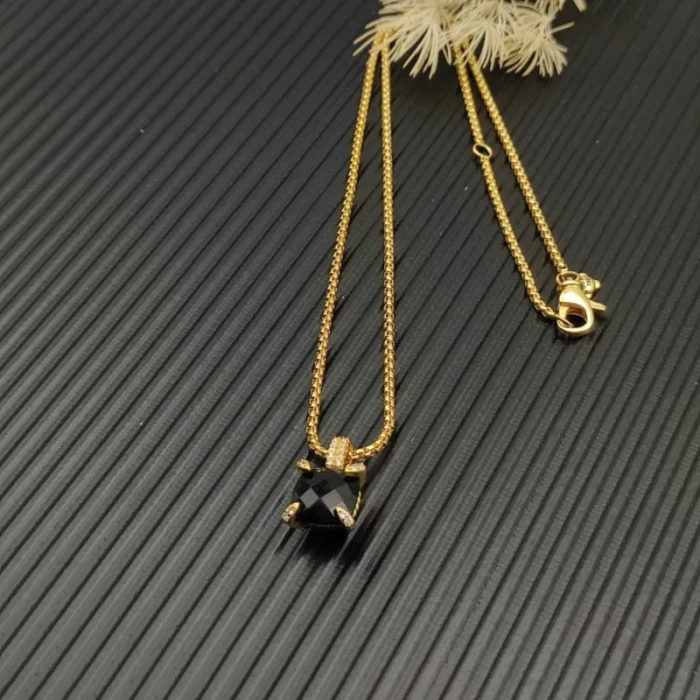 David Yurman 11mm Four-Prong Black Pavé Diamond Necklace