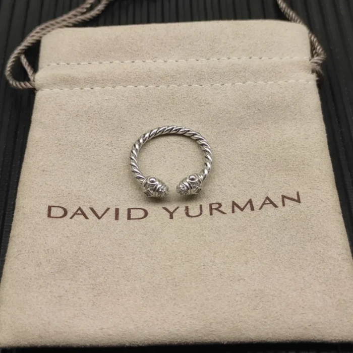 David Yurman Sterling Silver Renaissance Pavé Diamond Ring