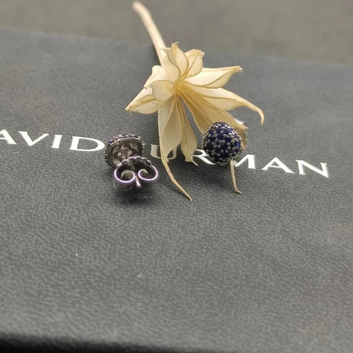 David Yurman 8mm Blue Diamond Stud Earrings