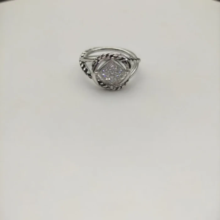 David Yurman Square Pavé Diamond Ring