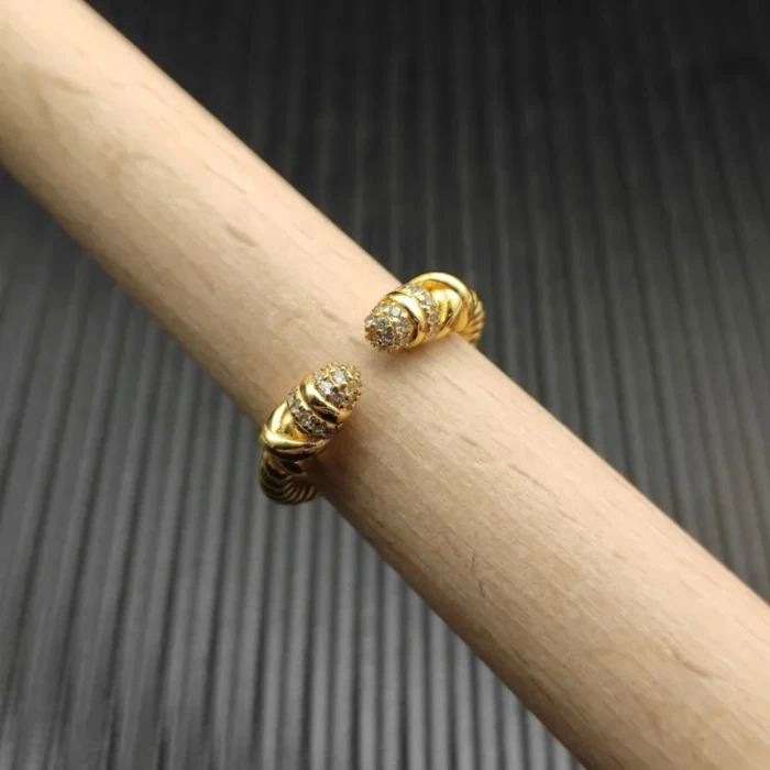 David Yurman Gold Pavé Cable Wrap Ring