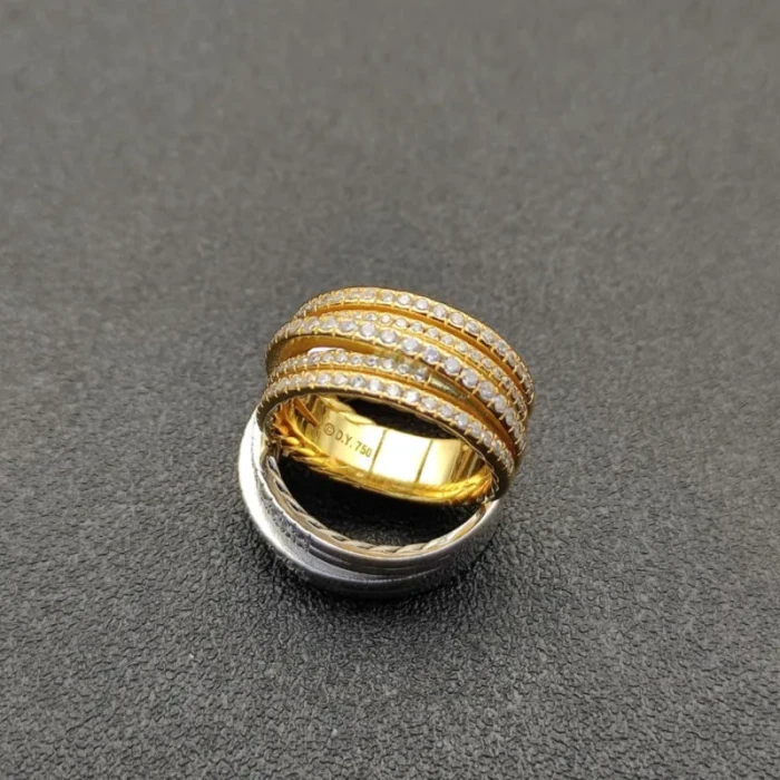 David Yurman Gold Pavé Diamond Interlocking Ring