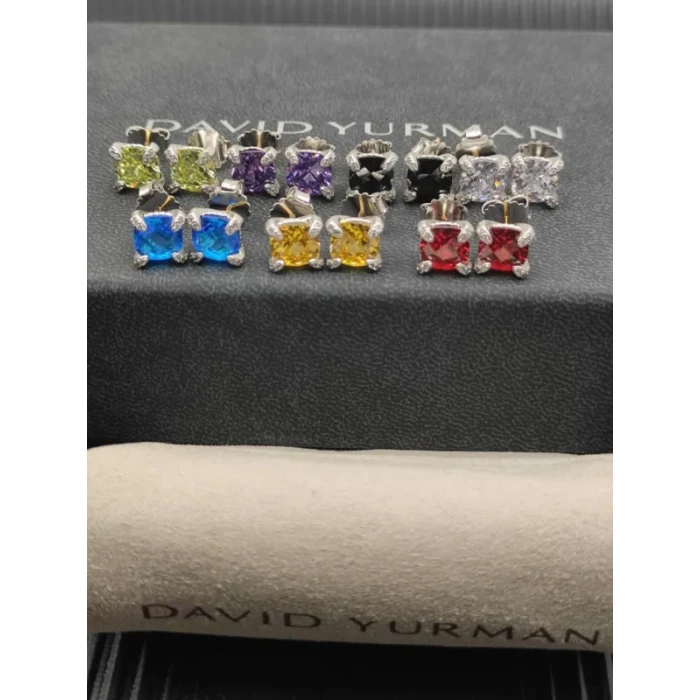 David Yurman 8mm Four-Prong Red Diamond Stud Earrings