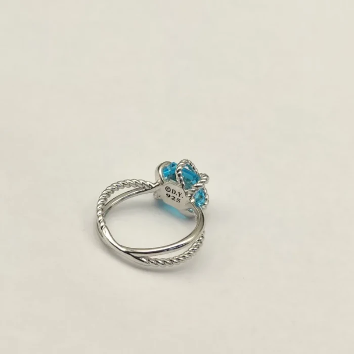 David Yurman 11mm Hexagon Blue Pavé Diamond Ring