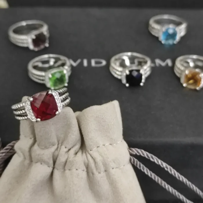 David Yurman Small Pavé Red Diamond Ring