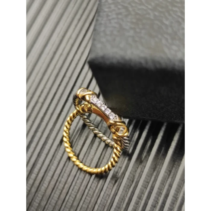 David Yurman Gold-Tone Cable Wrapped Edge Ring