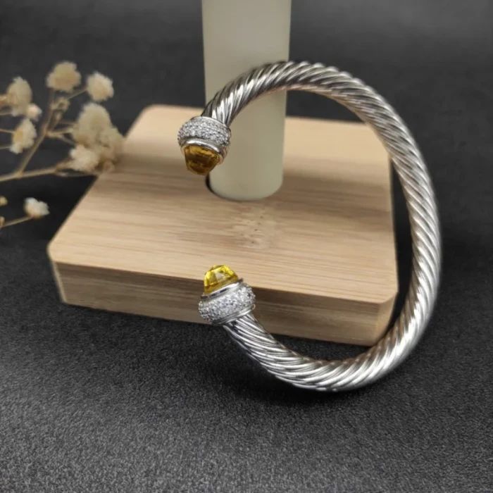 David Yurman 7mm Full Pavé Yellow Diamond Cable Bracelet