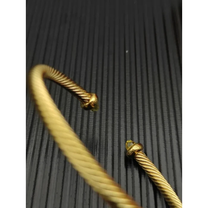 David Yurman 4mm Gold Yellow Diamond Bangle Bracelet