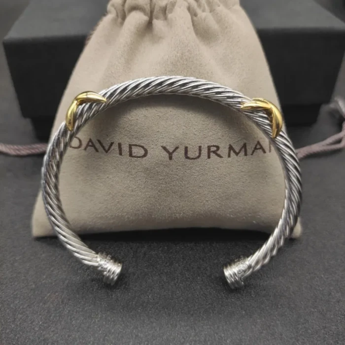 David Yurman 5mm Cable Cuff Bracelet with Double X Station Accent