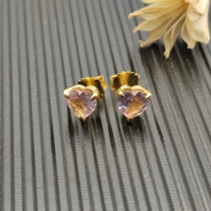 David Yurman 8mm Morganite Heart Stud Earrings