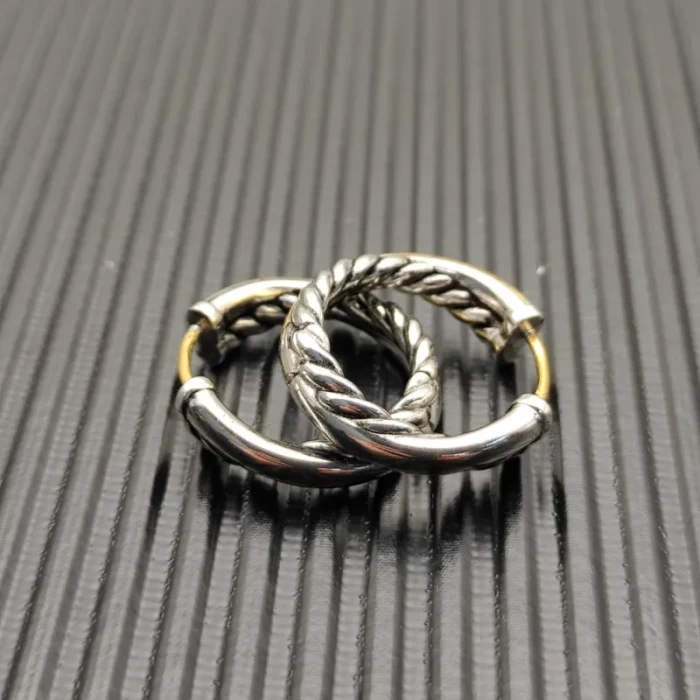 David Yurman 22x6.6mm Cable Single Strand Hoop Earrings