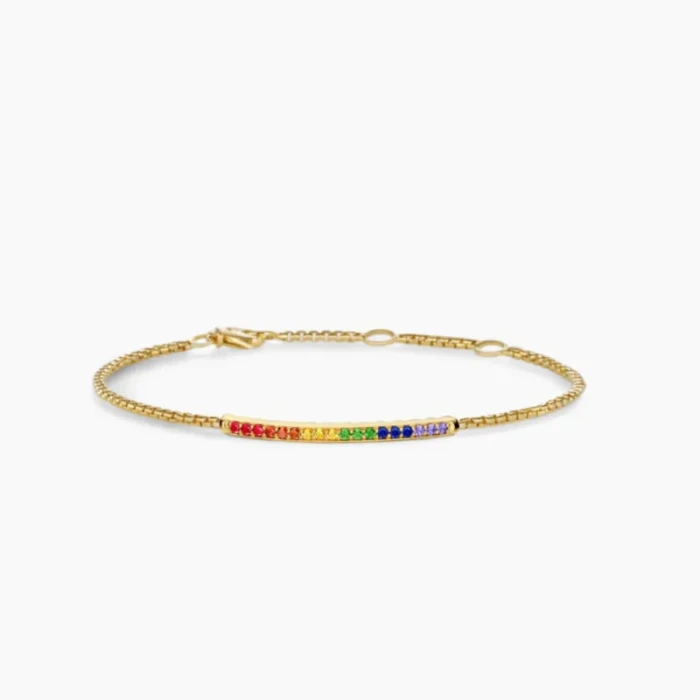 David Yurman 1.7mm Pavé Bar Multicolor Diamond Bracelet