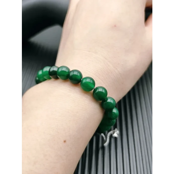 David Yurman 8mm Stretch Green Agate Bracelet