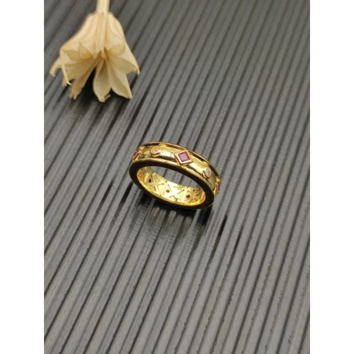 David Yurman Renaissance Gemstone Band Ring with Red Diamond Accent