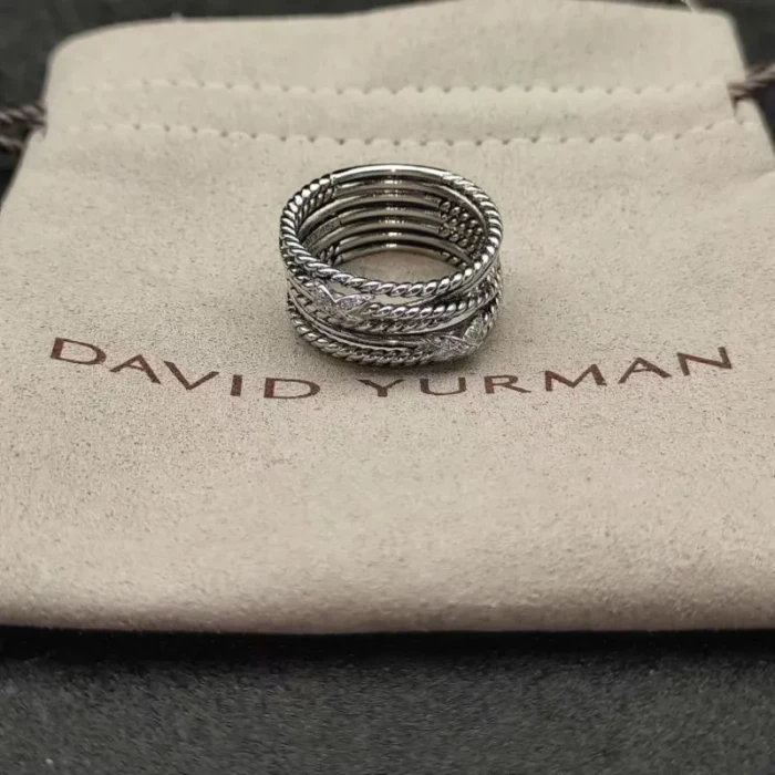David Yurman Cable Double X Diamond Ring
