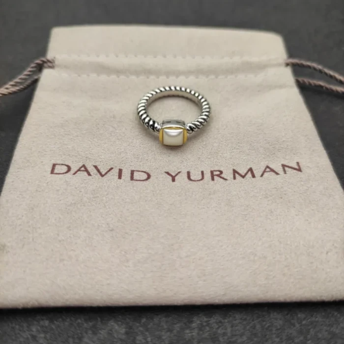 David Yurman 6mm Wide Square Pearl Ring