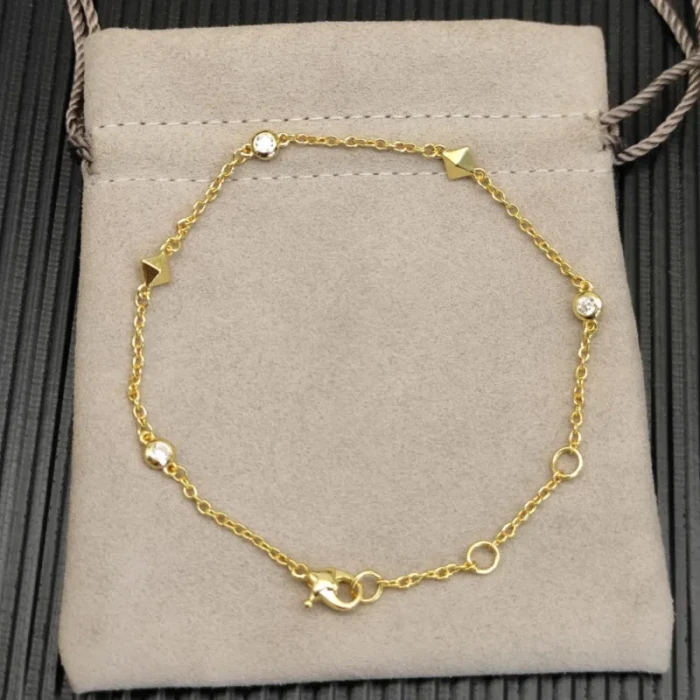 David Yurman Gold Small Modern Pavé Diamond Bracelet