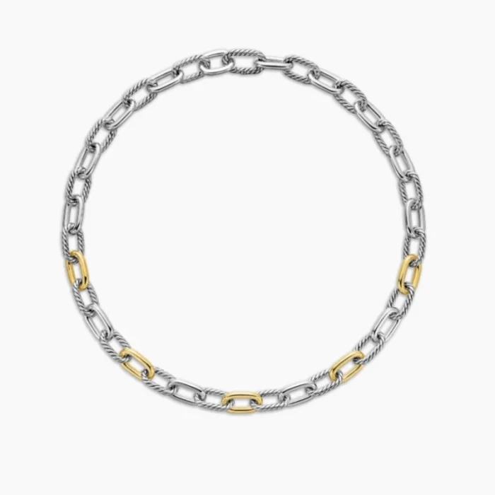 David Yurman Madison Multi-Link Gold and Silver Chain Necklace 50cm