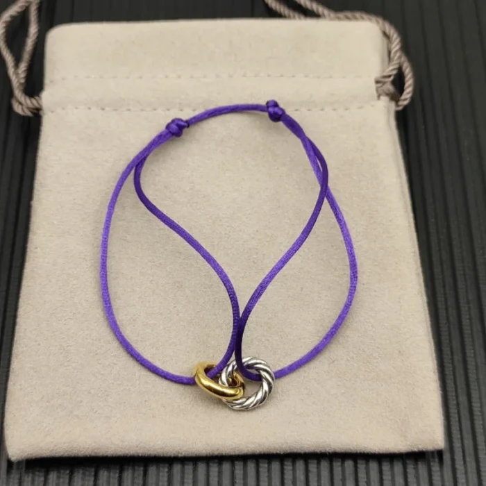 David Yurman Purple Double Ring Nylon Cord Bracelet
